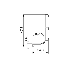 Profil de prise pour portes VION – L / Blanc mat