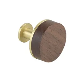 Bouton de meuble en bois SOHO / Noyer verni – doré