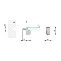 Support d’étagère en verre GRACE 5–6 mm / Nickel noir – 10 pièces