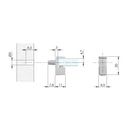 Support d’étagère en verre GRACE 8 mm / Nickel – 10 pièces