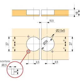 Charnière pour porte basculante inférieure KIMANA SKIN / Graphite