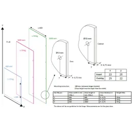 Charnière pour porte en verre SEE-ME / Chrome brillant