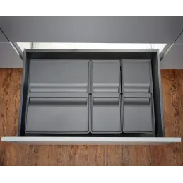 Poubelle coulissante SISTEMA 9XL 800 mm / Grise