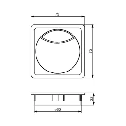 Passe-câbles QUADRO en PVC / Noir