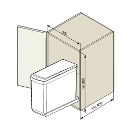 Poubelle coulissante 300 mm – 2 × 7,5 L / Blanc