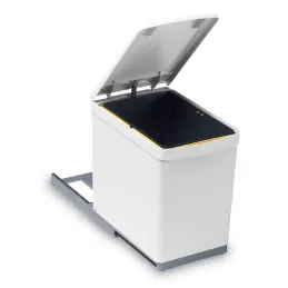 Poubelle coulissante 300 mm – 1 × 16 L / Blanche