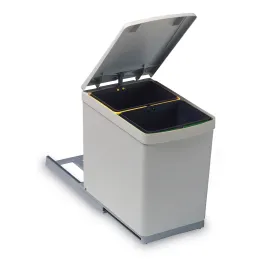 Poubelle coulissante 300 mm – 2 x 7,5 L / Gris