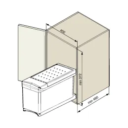 Poubelle coulissante LINEA 450 mm – 2 × 16 L / Grise