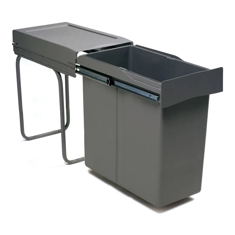 Poubelle coulissante LINEA 300 mm – 1 × 40 L / Anthracite