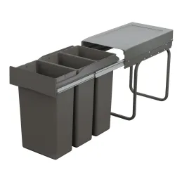 Poubelle coulissante LINEA 300 mm – 3 × 10 L / Anthracite