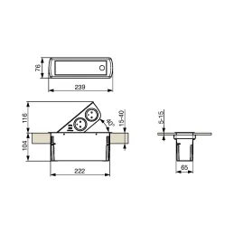 Prise électrique escamotable CIZO 2x230 + 2xUSB - FRENCH / Noire
