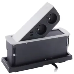 Prise électrique escamotable CIZO 2x230 + 2xUSB – FRENCH / Blanc mat