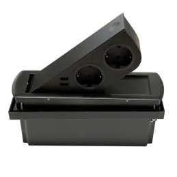 Prise électrique escamotable CIZO 2x230 + 2xUSB – SCHUKO / Noire