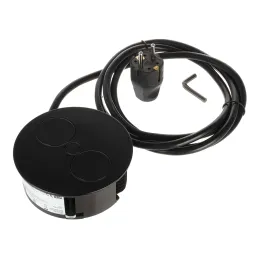 Prise électrique Twist 2x 230V SCHUKO / Noir mat
