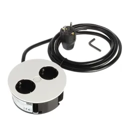 Prise électrique Twist 2x 230 V SCHUKO / Blanc mat