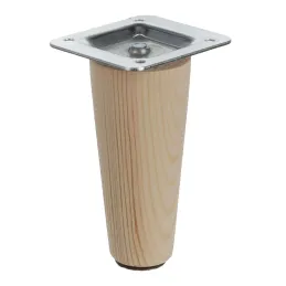 Pied de meuble en bois LUGO / Pin brut – lot de 4 pièces