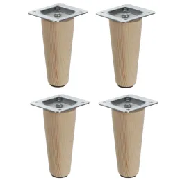 Pied de meuble en bois LUGO / Pin brut – lot de 4 pièces