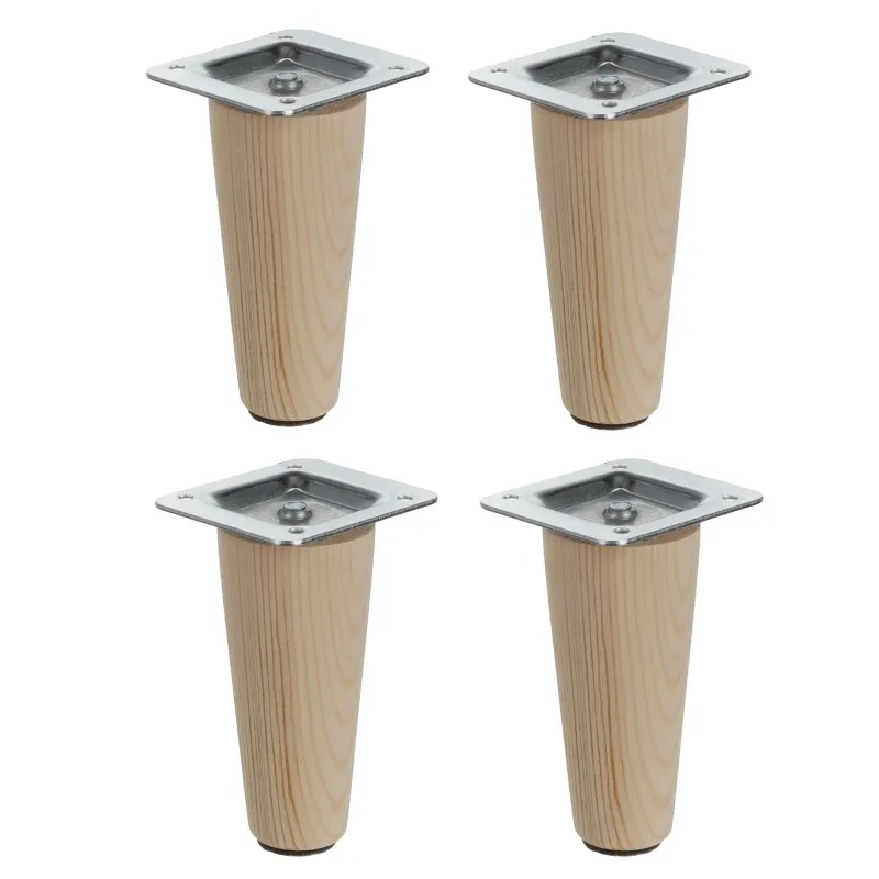 Pied de meuble en bois LUGO / Pin brut – lot de 4 pièces