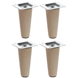 Pied de meuble en bois LUGO / hêtre brut – lot de 4 pièces
