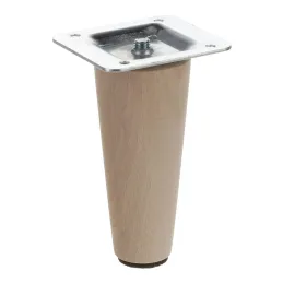 Pied de meuble en bois LUGO / hêtre brut – lot de 4 pièces