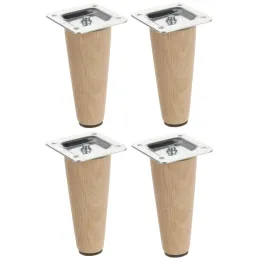 Pied de meuble en bois LUGO / chêne brut – lot de 4 pièces