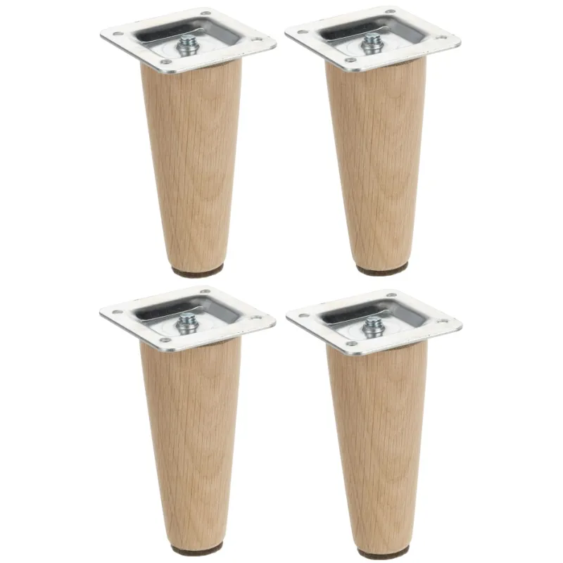 Pied de meuble en bois LUGO / chêne brut – lot de 4 pièces