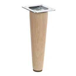 Pied de meuble en bois LUGO / chêne brut – lot de 4 pièces