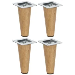 Pied de meuble en bois LUGO / Chêne verni – lot de 4 pièces