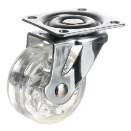 Roulettes de meuble SIMPLE sans frein 50 mm / Transparent clair