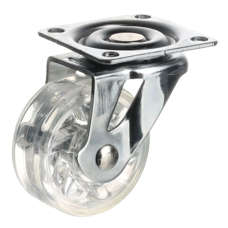 Roulettes de meuble SIMPLE sans frein 50 mm / Transparent clair