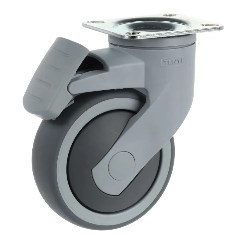 Roulettes de meuble TENTE avec frein 5377 – 100 mm / Gris