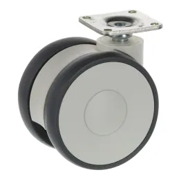 Roulettes de meuble LINEA 75 mm – sans frein / gris clair RAL 9002