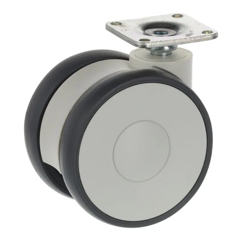 Roulettes de meuble LINEA 75 mm – sans frein / gris clair RAL 9002