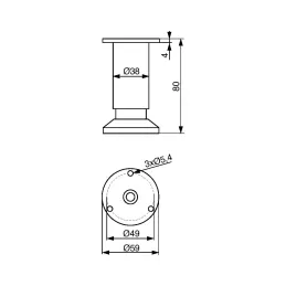 Pied de meuble VALERY / acier inoxydable