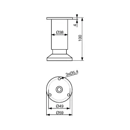 Pied de meuble VALERY / acier inoxydable