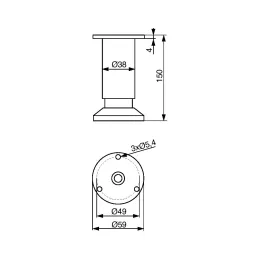 Pied de meuble VALERY / acier inoxydable