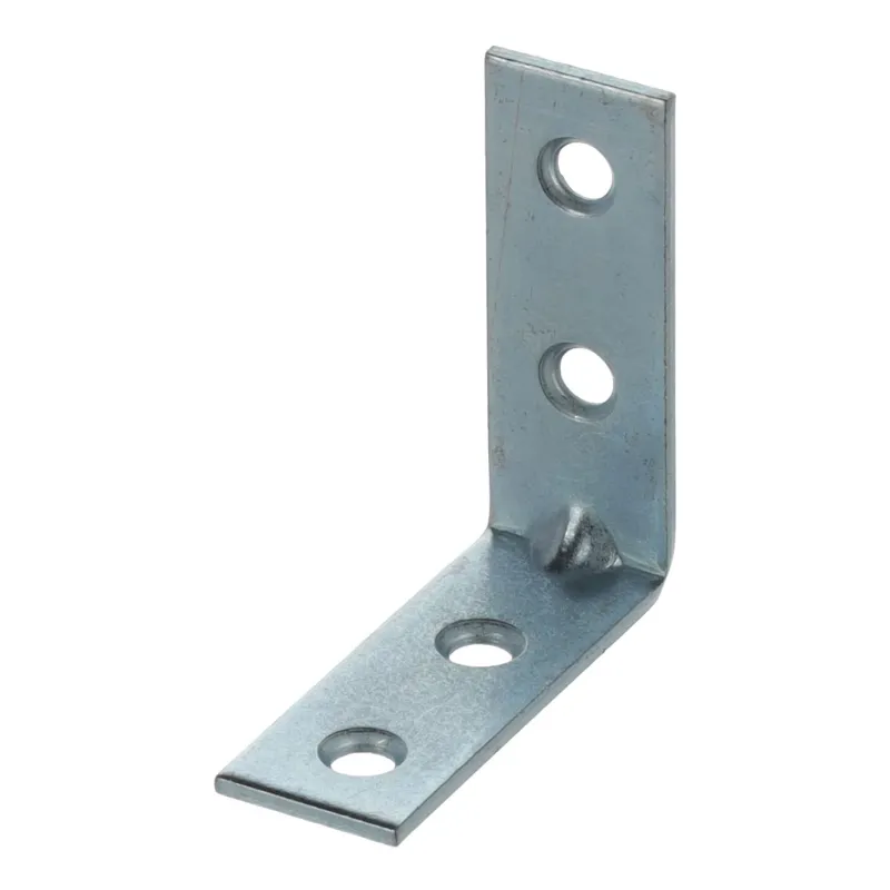 Équerre d’assemblage 40 x 40 mm – 10 pièces / zingué blanc