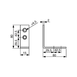 Équerre de raccordement 80 x 80 mm – 10 pièces / Zinc blanc