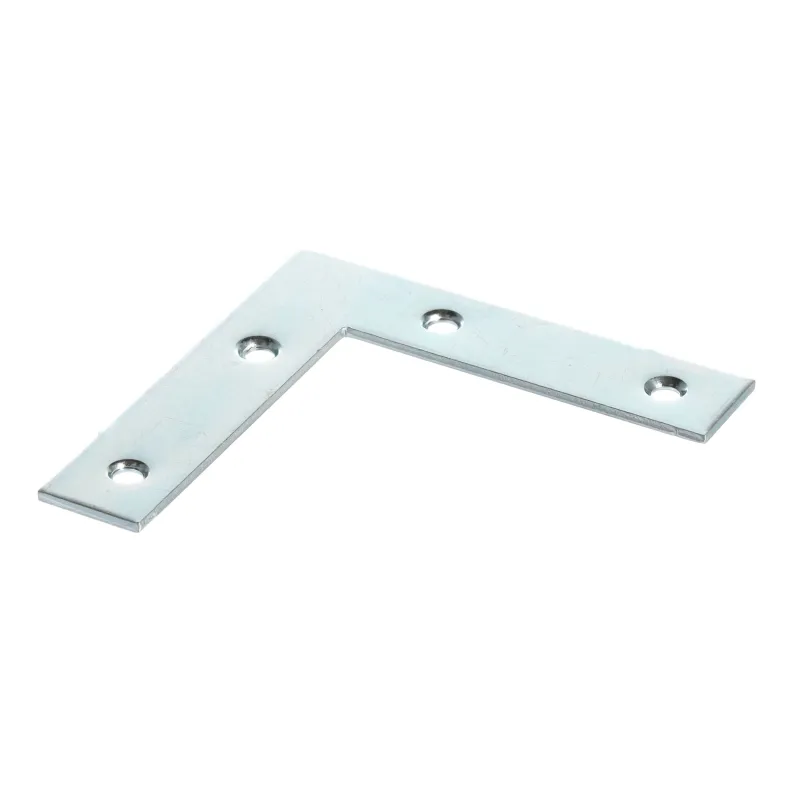 Équerre plate d’assemblage 80 x 80 mm / zinguée blanche