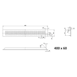 Grille d’aération LAGUNA / Acier inoxydable