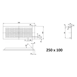 Grille d’aération LAGUNA / Acier inoxydable