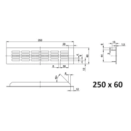 Grille d’aération LAGUNA / Acier inoxydable