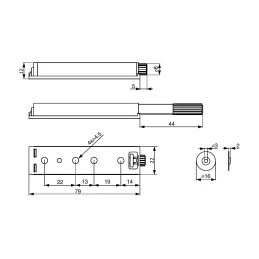 Mécanisme d’ouverture sans poignée pour portes de meubles avec aimant / Inox