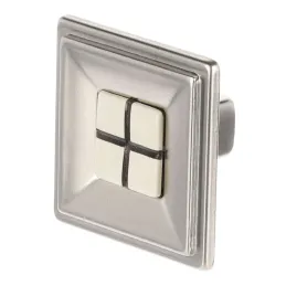 Bouton TOSCA MINI / Porcelaine – nickel mat