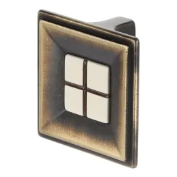 Bouton de meuble TOSCA MAXI / Porcelaine – laiton vieilli