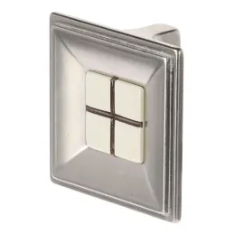 Bouton de meuble TOSCA MAXI / Porcelaine – nickel mat