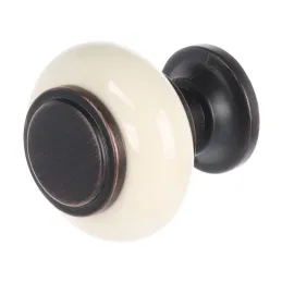 Bouton de meuble RAENA / Porcelaine – patine brune