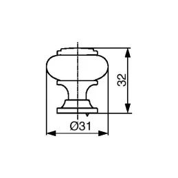 Bouton de meuble RAENA / Porcelaine – patine dorée