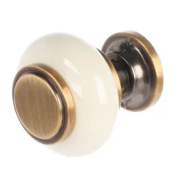 Bouton de meuble RAENA / Porcelaine – patine dorée