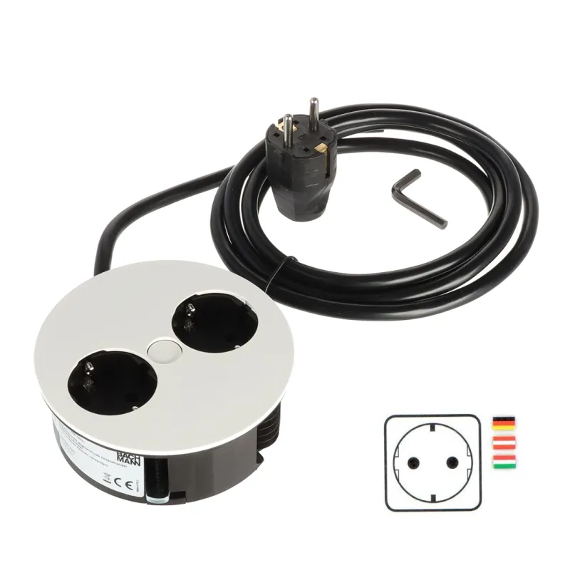 Prise électrique Twist 2x 230 V SCHUKO / Blanc mat